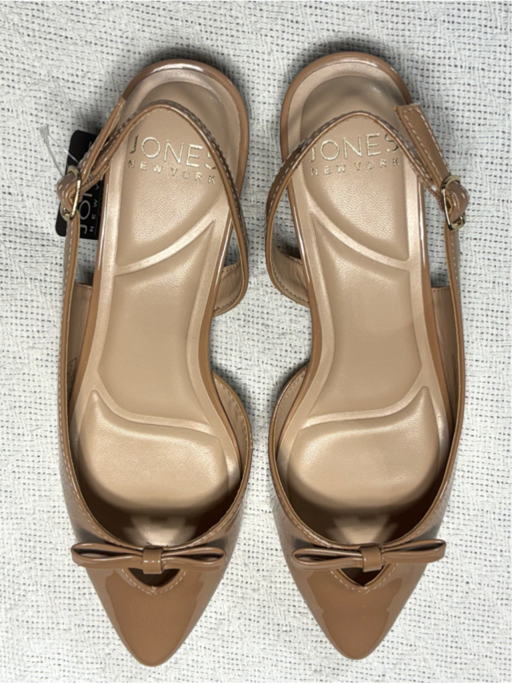 Jones NY Slingback Pointed Toe Flats Nude Preppy Neutral Sz 7.5 NIB "Quantia" - Picture 7 of 9